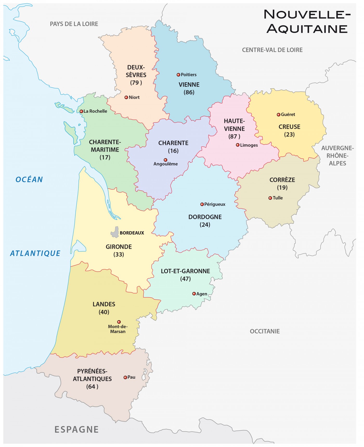 Carte Nouvelle-Aquitaine